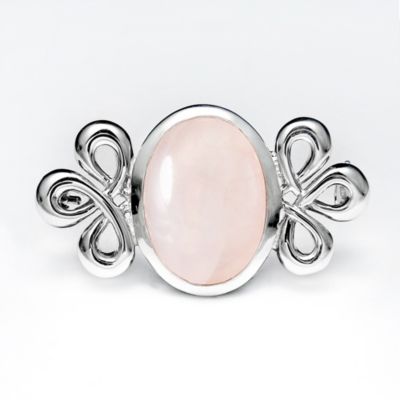Rose Quartz brooch, sterling silver