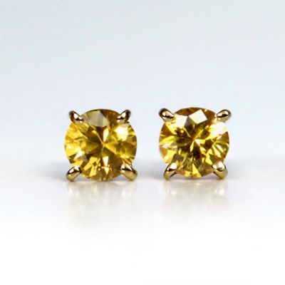 Yellow Sapphire stud earrings, 14k yellow gold