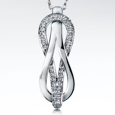 Diamond Contrast Interwoven pendant, 18k white gold