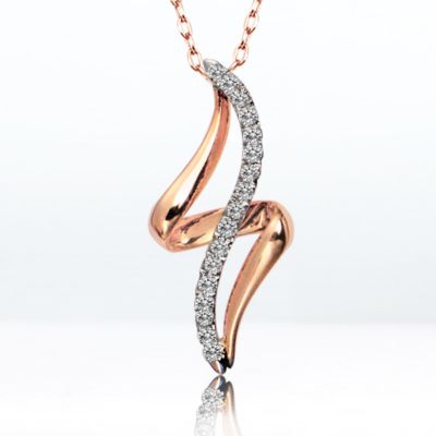 Diamond Spiral pendant, 18k white and rose gold