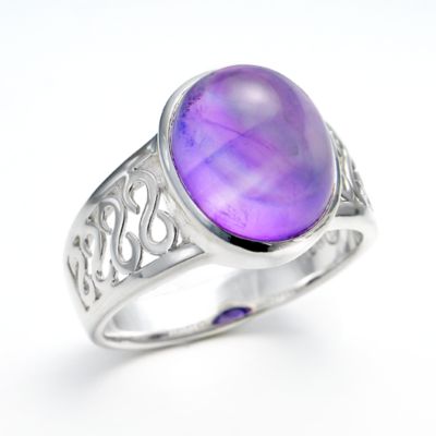 Amethyst Cocktail ring, large, sterling silver