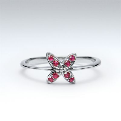 Ruby ring, 14k white gold