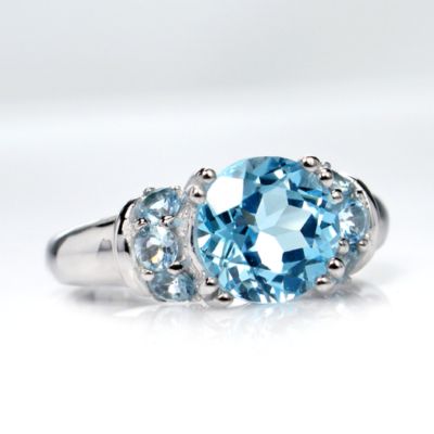 Sky Blue Topaz ring, sterling silver