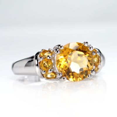 Citrine ring, sterling silver